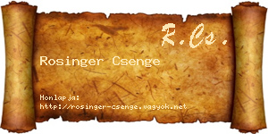 Rosinger Csenge névjegykártya